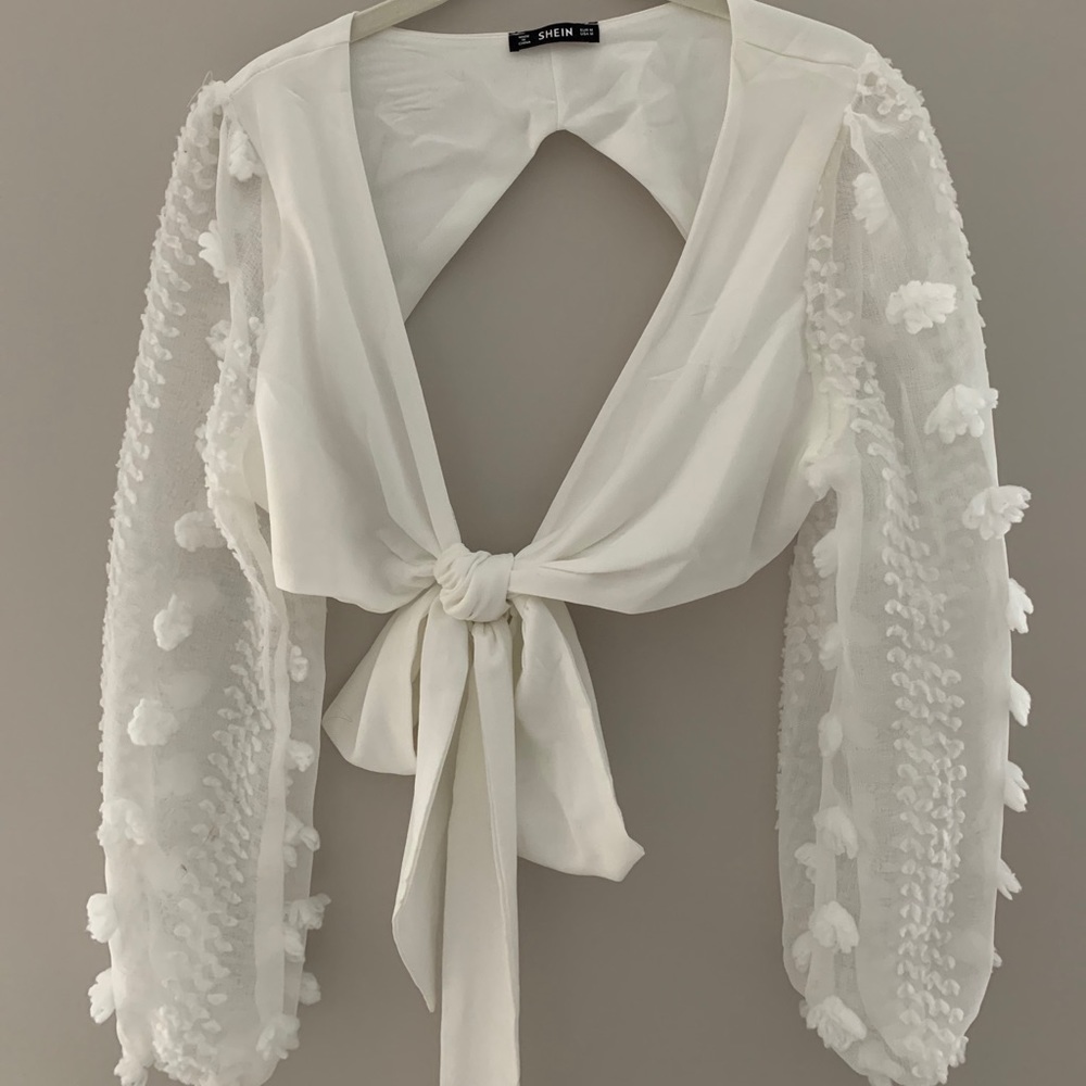 White tie going out blouse